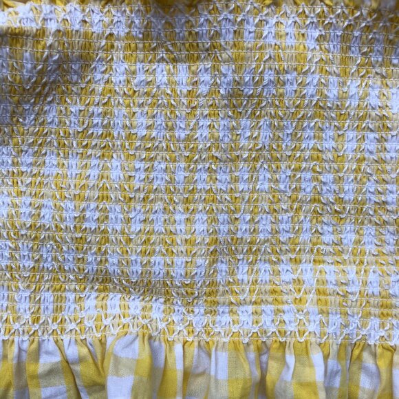 Y2K Scrunchy Yellow Plaid Tube Top Size XS - Picture 3 of 7